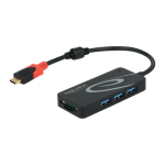 DeLOCK 62900 External USB 3.1 Gen 1 Hub USB Type-C&trade; &gt; 3 x USB Type-A + 2 Slot SD Card Reader black  Fiche technique