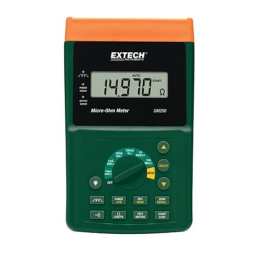 Extech Instruments UM200 High Resolution Micro-Ohm Meter Manuel utilisateur | Fixfr