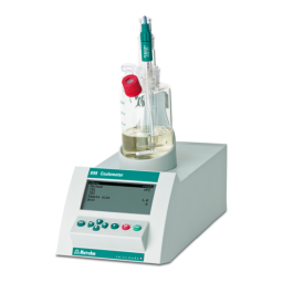 Metrohm 899 Coulometer Manuel du propriétaire | Fixfr