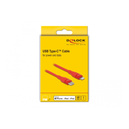 DeLOCK 86635 Data and charging cable USB Type-C™ to Lightning™ for iPhone™, iPad™ and iPod™ red 2 m MFi Fiche technique | Fixfr