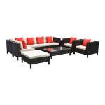 Outsunny 860-067 9 Piece Rattan Wicker Outdoor Patio Furniture Sectional Sofa Set Mode d'emploi