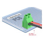 DeLOCK 66019 Terminal block for PCB soldering version 2 pin 6.35 mm pitch vertical 10 pieces Fiche technique