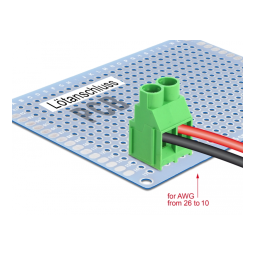DeLOCK 66019 Terminal block for PCB soldering version 2 pin 6.35 mm pitch vertical 10 pieces Fiche technique | Fixfr