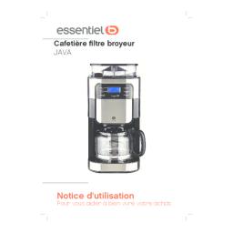 ESSENTIELB BROYEUR ECB 1 JAVA Cafetière filtre Manuel utilisateur | Fixfr