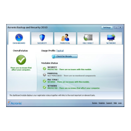 Acronis Backup Security 2010: Manuel d'utilisation | AI Chat | Fixfr