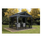 Sojag 500-9162844 Sanibel II Light Grey Metal Square Screened Gazebo Guide d'installation