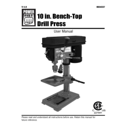 Power Fist 8654345 12 in. Variable-Speed Bench-Top Drill Press Manuel utilisateur | Fixfr