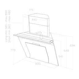 Elica SINFONIA BL/F/80 Hotte décorative murale Product fiche | Fixfr