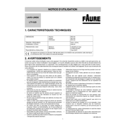 Faure LTV825 Manuel utilisateur | Fixfr