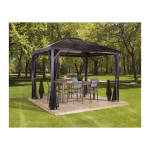 Sojag 310-9160727 10 ft. W x 10 ft. D Verona Aluminum Gazebo in Dark Gray with 2-Track System, UV-Protected Roof, and Mosquito Netting Guide d'installation
