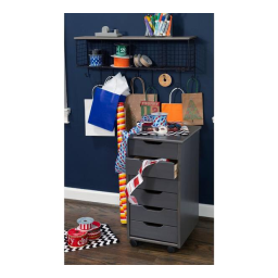Linon Home Decor THD02090 McLeod Grey 6-Drawer Rolling Storage Cart Mode d'emploi | Fixfr