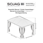 Sojag 500-9162714 10 ft. D x 12 ft. W Moreno Aluminum Gazebo with Galvanized Steel Roof Panels, 2-Track System, and Mosquito Netting Manuel utilisateur