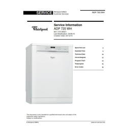 Whirlpool ADP 720 IX Dishwasher Manuel utilisateur | Fixfr