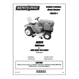 Bercomac 700233-1 Subframe Manuel du propriétaire | Fixfr