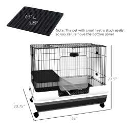 PawHut D51-094PK 2-Level Small Animal Cage Rabbit Hutch Mode d'emploi | Fixfr