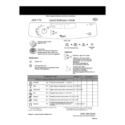 Whirlpool ADP 5756 Guide Rapide + AI Chat & PDF | Fixfr