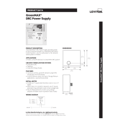 Leviton DRC00-D0 Power supply Manuel utilisateur | Fixfr