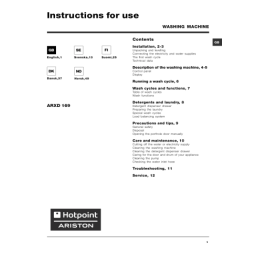 HOTPOINT/ARISTON ARXD 169 (EU) Washing machine Manuel utilisateur | Fixfr
