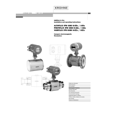 KROHNE ALTOFLUX 4080K | PROFIFLUX 5080K | VARIFLUX 6080K | EEx | ATEX Manuel du propriétaire | Fixfr