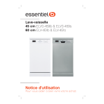 ESSENTIELB ELV-451b Lave vaisselle 60 cm Manuel du propri&eacute;taire