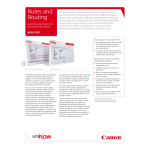 Canon UNIFLOW RULES AND ROUTING Manuel utilisateur