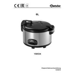 Bartscher 150534 Rice cooker 6L Mode d'emploi | Fixfr