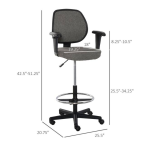 Vinsetto 921-375V80 Ergonomic Tall Drafting Desk Chair Mode d'emploi
