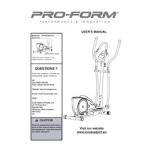 ProForm PFIVEL87513  ELLIPTICAL Manuel utilisateur