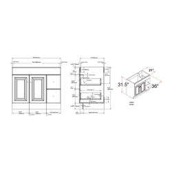 Design House Claremont 36 in. W x 18 in. D Unassembled Vanity Cabinet Only in Honey Oak Guide d'installation | Fixfr