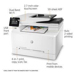 HP Color LaserJet Pro M280-M281 Multifunction Printer series Manuel utilisateur | Fixfr