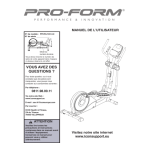 ProForm PFIVEL81053  ELLIPTICAL Manuel utilisateur