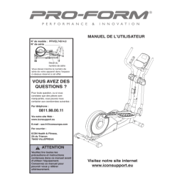 ProForm PFIVEL81053  ELLIPTICAL Manuel utilisateur | Fixfr
