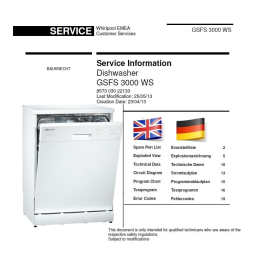 GSFS 5512 Lave-vaisselle : Chat IA & PDF | Fixfr