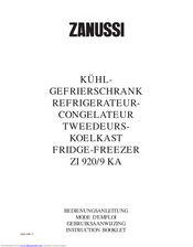 Zanussi ZI920/9KA Manuel utilisateur | Fixfr