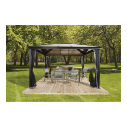 Sojag 10 ft. D x 12 ft. W Verona Aluminum Gazebo in Dark Gray with 2-Track System, UV-Protected Roof, and Mosquito Netting Guide d'installation | Fixfr