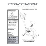 ProForm PROFORM BIKE Manuel utilisateur