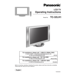 Panasonic TC32LH1 Operating instrustions | Fixfr