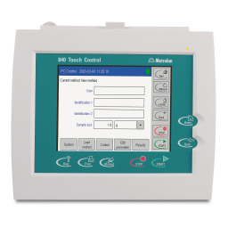 Metrohm 840 Touch Control Manuel du propriétaire | Fixfr