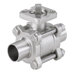 Burkert 2654 2/2-way ball valve 3-piece Fiche technique