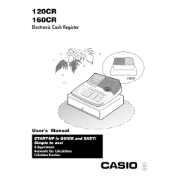 Casio 120CR, 160CR Cash Register Mode d'emploi | Fixfr