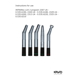 KaVo INTRAflex LUX 2307/2320/2329/2313/2325 LN Mode d'emploi | Fixfr