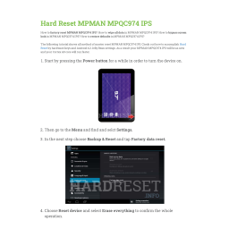MPMan MPQC974 IPS Android Tablet Manuel utilisateur | Fixfr