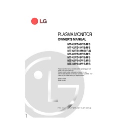 LG MZ-42PZ43V Manuel du propriétaire | Fixfr