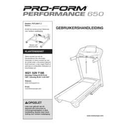 ProForm Performance 650 TREADMILL Manuel utilisateur | Fixfr