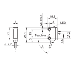 Baumer O200.ZR-NV1T.72CV/E026_H006 Diffuse sensor Fiche technique | Fixfr