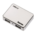 Hama 00054108 &quot;Mini&quot; USB 2.0 Hub 1:4, bus-powered, ivory/chrome Manuel utilisateur