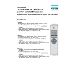 GEIGER Comfort handheld transmitter GFB01. Mode d'emploi | Fixfr