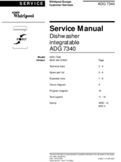 Whirlpool ADG 7340/1 Dishwasher Manuel utilisateur | Fixfr