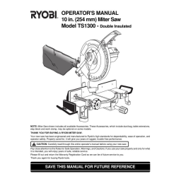 Ryobi TS1300 Scie à onglets : Manuel d'utilisation + IA | Fixfr