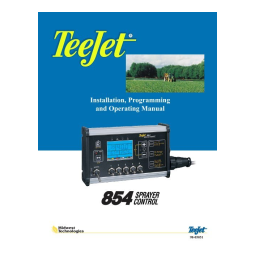 TeeJet 854 Sprayer Controls Mode d'emploi | Fixfr